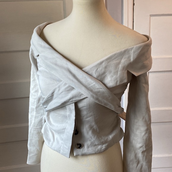 Zara Fitted Blazer Jacket Limited Edition in Stone, Size XS - Picture 12 of 17